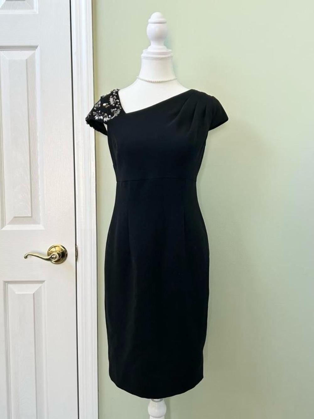 Black beaded midi dress
